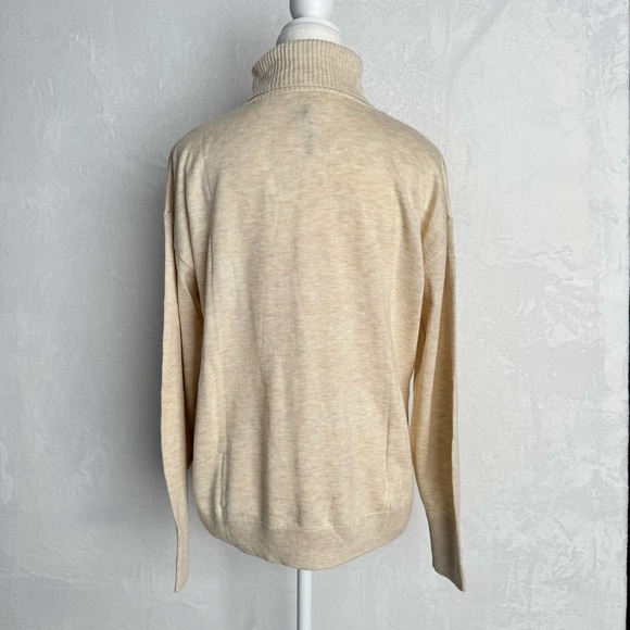 TREASURE & BOND Turtleneck Sweater XS‎ Oatmeal Drop Shoulder Fine Gauge Casual - Picture 6 of 15